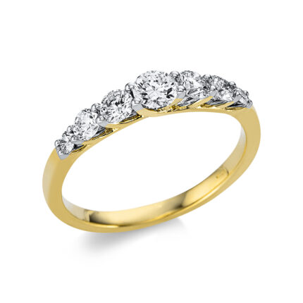 Solitaeire Gelbgold 18kt 0,75 Diamantringe mit 7 Diamanten - 1AX96