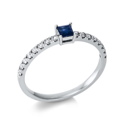 Farbstein Weißgold 18kt 0,22 Diamantringe Farbstein 0,18 ct - 1BY37