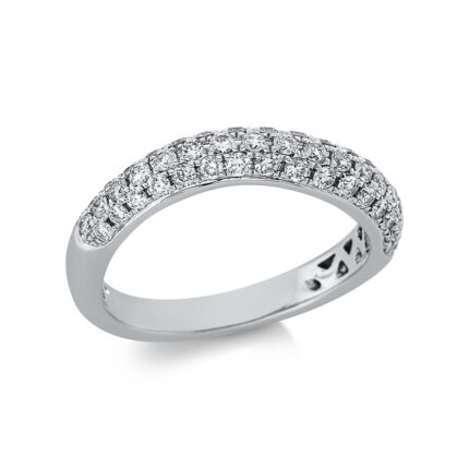 Mehrfachsteinbesatz Weißgold 18kt 0,74 Diamantringe mit 49 Diamanten - 1CT71