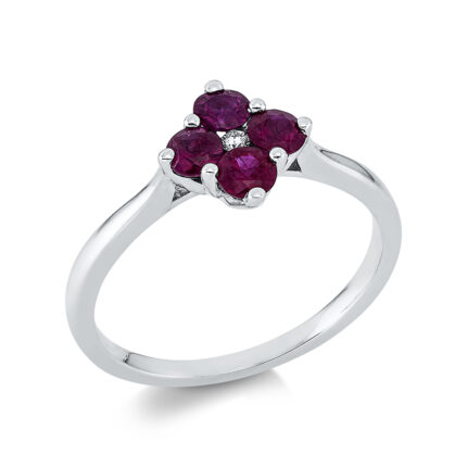 Farbstein Weißgold 18kt 0,02 Diamantringe Farbstein 0,57 ct - 1DZ01