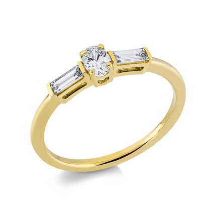 Solitaeire Gelbgold 18kt 0,43 Diamantringe mit 3 Diamanten - 1EA72