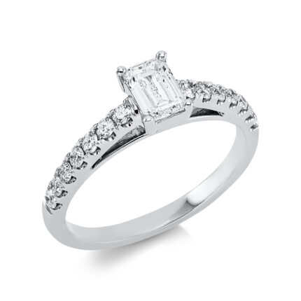 Solitaeire Weißgold 18kt 0,81 Diamantringe mit 15 Diamanten - 1EF13