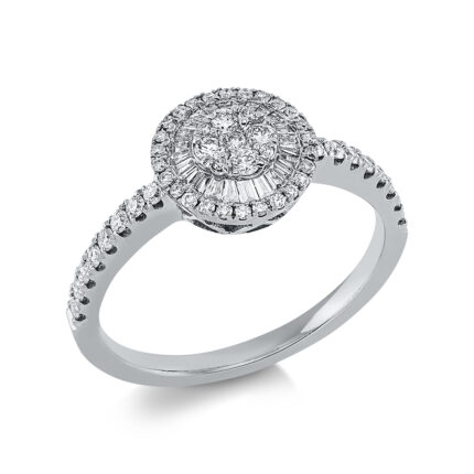 Baguette Weißgold 18kt 0,45 Diamantringe mit 76 Diamanten - 1EO01