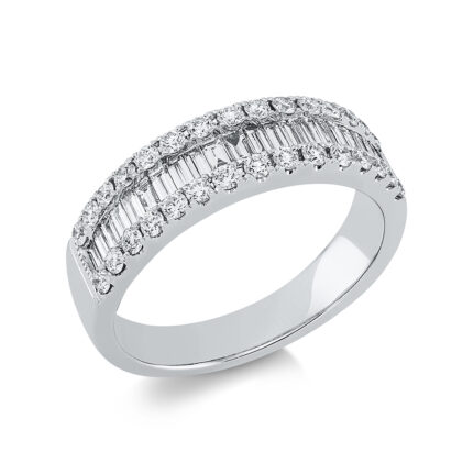 Baguette Weißgold 18kt 0,89 Diamantringe mit 52 Diamanten - 1ET36