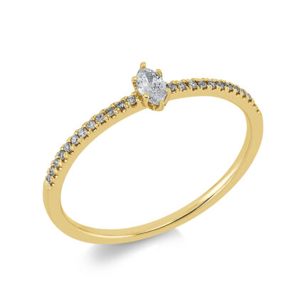 Solitaeire Gelbgold 18kt 0,16 Diamantringe mit 25 Diamanten - 1EU99