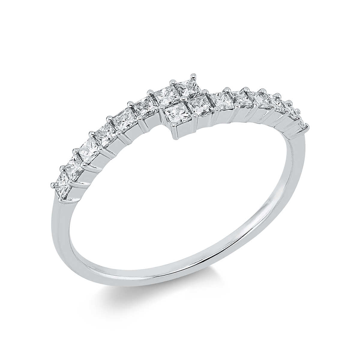 1EV05W Baguette Weißgold 18kt 0,33 Diamantringe mit 16 Diamanten - 1EV05 – Bild 1