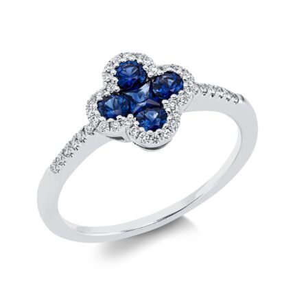 Farbstein Weißgold 18kt 0,13 Diamantringe Farbstein 0,47 ct - 1FF44