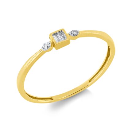Baguette Gelbgold 18kt 0,07 Diamantringe mit 4 Diamanten - 1GY11