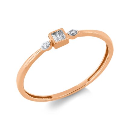 Baguette Rosegold 18kt 0,08 Diamantringe mit 4 Diamanten - 1GY11