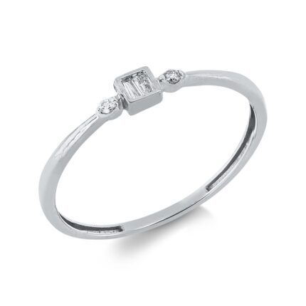 Baguette Weißgold 18kt 0,07 Diamantringe mit 4 Diamanten - 1GY11