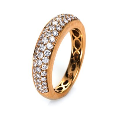 Mehrfachsteinbesatz Rosegold 18kt 0,87 Diamantringe mit 61 Diamanten - 1I297