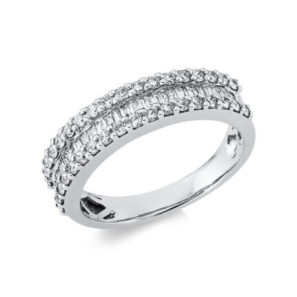 Baguette Weißgold 18kt 0,94 Diamantringe mit 68 Diamanten - 1I333