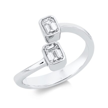 Baguette Weißgold 18kt 0,58 Diamantringe mit 2 Diamanten - 1IH68