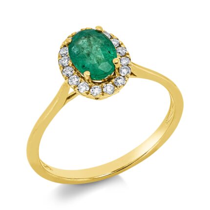 Farbstein Gelbgold 18kt 0,16 Diamantringe Farbstein 0,86 ct - 1IJ41