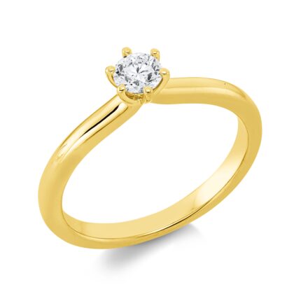 Solitaeire 6er-Krappe Gelbgold 18kt 0,25 Diamantringe mit 1 Diamanten - 1IN27
