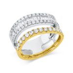 Baguette Weißgold / Gelbgold 18kt 0,93 Diamantringe mit 78 Diamanten - 1IP05