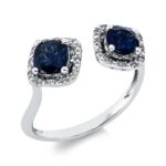 Farbstein Weißgold 18kt 0,06 Diamantringe Farbstein 1,02 ct - 1IR05