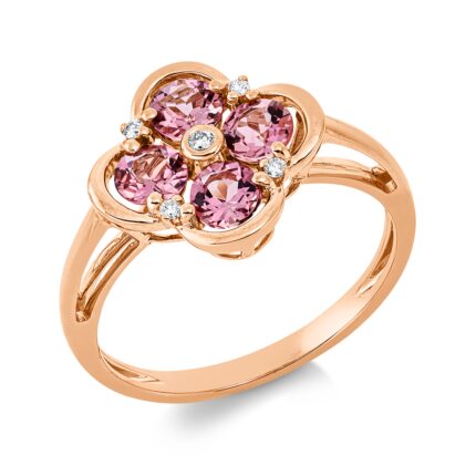 Farbstein Rosegold 18kt 0,05 Diamantringe Farbstein 1,1 ct - 1IT43