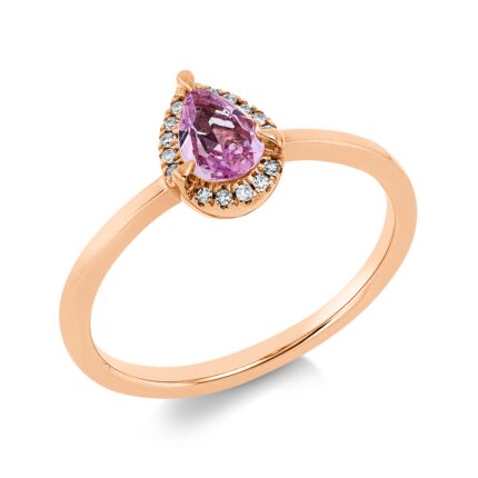 Farbstein 3er-Krappe Rosegold 18kt 0,04 Diamantringe Farbstein 0,32 ct - 1IV30