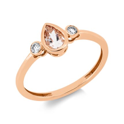 Farbstein Rosegold 18kt 0,07 Diamantringe Farbstein 0,37 ct - 1IV43