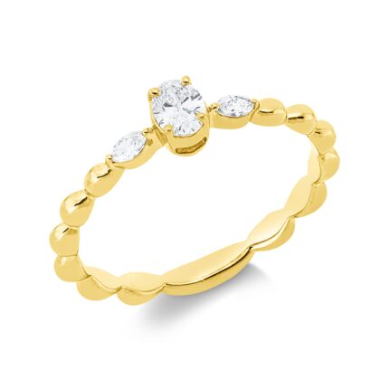 Solitaeire Gelbgold 18kt 0,26 Diamantringe mit 3 Diamanten - 1IW05