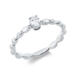 Solitaeire Weißgold 18kt 0,26 Diamantringe mit 3 Diamanten - 1IW05