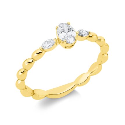 Solitaeire Gelbgold 18kt 0,32 Diamantringe mit 3 Diamanten - 1IW06