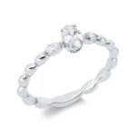 Solitaeire Weißgold 18kt 0,32 Diamantringe mit 3 Diamanten - 1IW06