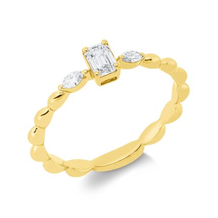 Solitaeire Gelbgold 18kt 0,30 Diamantringe mit 3 Diamanten - 1IW09