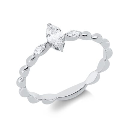 Solitaeire Weißgold 18kt 0,25 Diamantringe mit 3 Diamanten - 1IW11