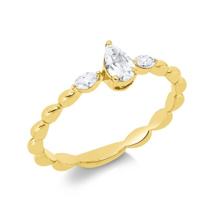 Solitaeire Gelbgold 18kt 0,30 Diamantringe mit 3 Diamanten - 1IW14