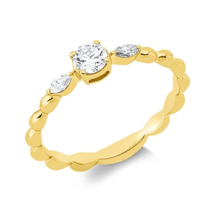 Solitaeire Gelbgold 18kt 0,30 Diamantringe mit 3 Diamanten - 1IW17