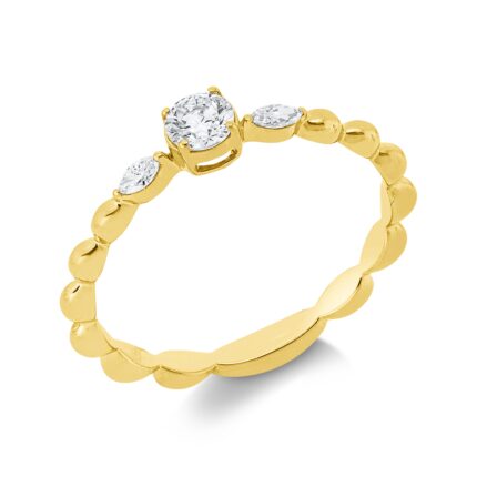 Solitaeire Gelbgold 18kt 0,26 Diamantringe mit 3 Diamanten - 1IW32