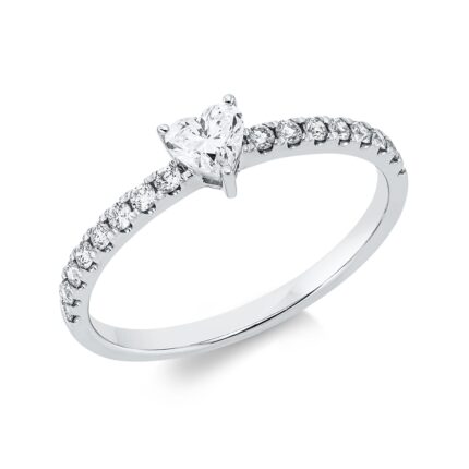 Solitaeire Weißgold 18kt 0,46 Diamantringe mit 17 Diamanten - 1IW65