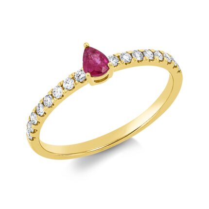 Farbstein Gelbgold 18kt 0,22 Diamantringe Farbstein 0,18 ct - 1IW69