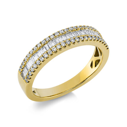 Baguette Gelbgold 18kt 0,45 Diamantringe mit 81 Diamanten - 1K886