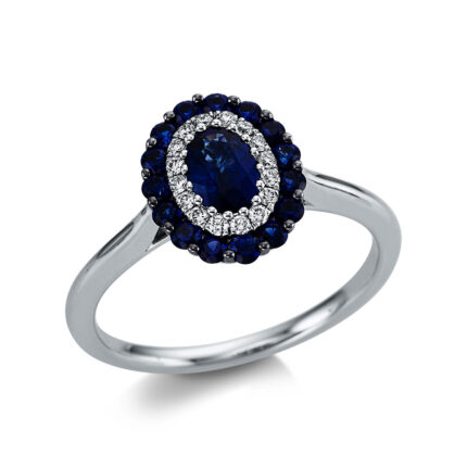 Farbstein Weißgold 18kt 0,11 Diamantringe Farbstein 0,93 ct - 1X146