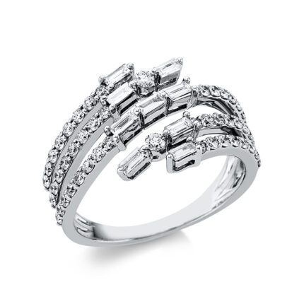 Baguette Weißgold 18kt 0,88 Diamantringe mit 29 Diamanten - 1AH32