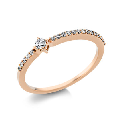 Solitaeire Rosegold 18kt 0,18 Diamantringe mit 20 Diamanten - 1AH67