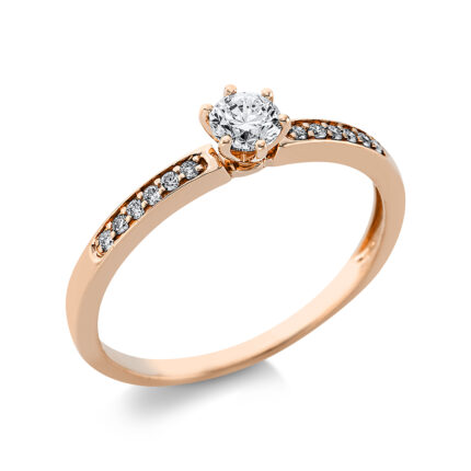 Solitaeire 6er-Krappe Rosegold 18kt 0,31 Diamantringe mit 13 Diamanten - 1AJ53
