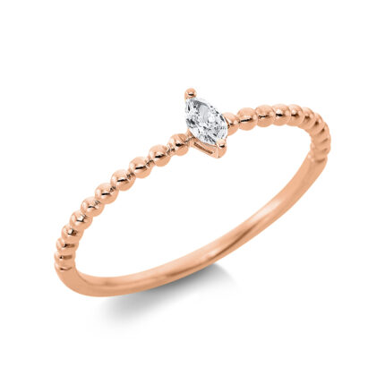 Solitaeire Rosegold 18kt 0,08 Diamantringe mit 1 Diamanten - 1BF08