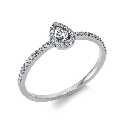 Solitaeire Weißgold 18kt 0,17 Diamantringe mit 39 Diamanten - 1BH77