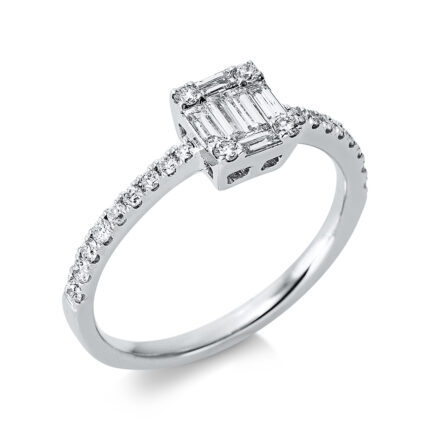 Baguette Weißgold 18kt 0,48 Diamantringe mit 28 Diamanten - 1BU49