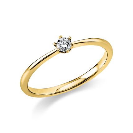 Solitaeire 6er-Krappe Gelbgold 18kt 0,10 Diamantringe mit 1 Diamanten - 1C477