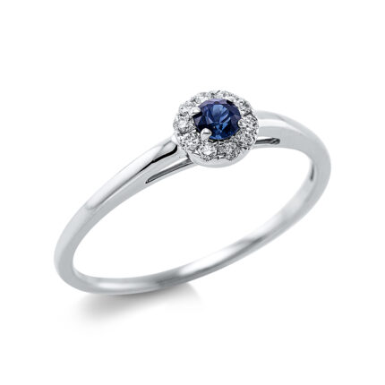 Farbstein Weißgold 18kt 0,07 Diamantringe Farbstein 0,15 ct - 1CF42