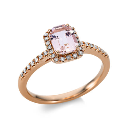 Farbstein 4er-Krappe Rosegold 18kt 0,11 Diamantringe Farbstein 0,86 ct - 1CI45