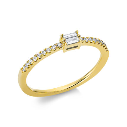 Baguette Gelbgold 18kt 0,17 Diamantringe mit 20 Diamanten - 1CI57