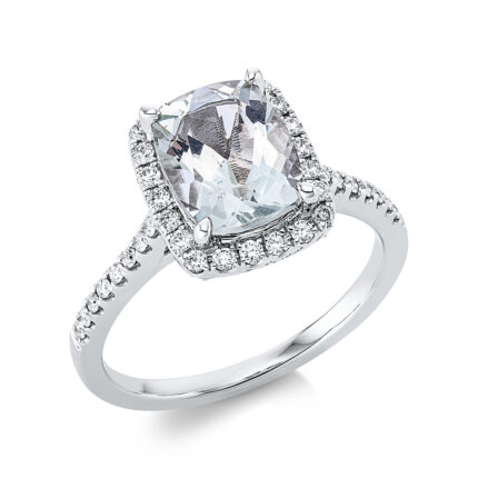 Farbstein 4er-Krappe Weißgold 18kt 0,36 Diamantringe Farbstein 1,95 ct - 1CI58