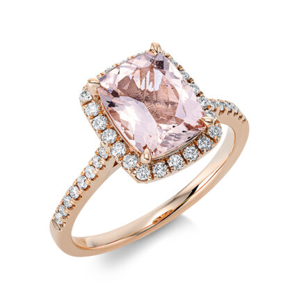 Farbstein 4er-Krappe Rosegold 18kt 0,34 Diamantringe Farbstein 2,18 ct - 1CI62