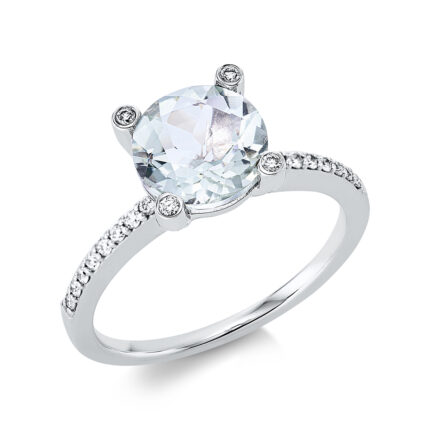 Farbstein 4er-Krappe Weißgold 18kt 0,23 Diamantringe Farbstein 1,93 ct - 1CJ21